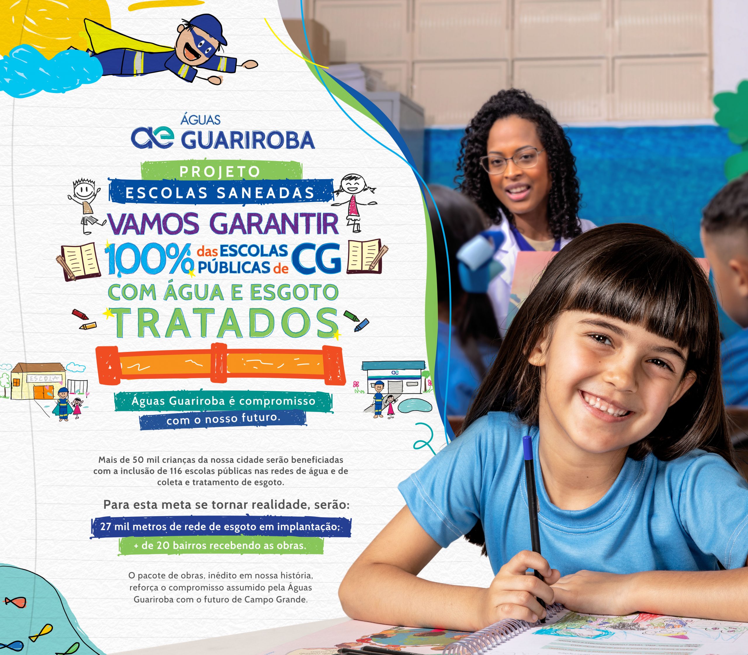 Campo Grande 123 anos: Projeto Escolas Saneadas leva saneamento para escolas e beneficia 50 mil alunos
