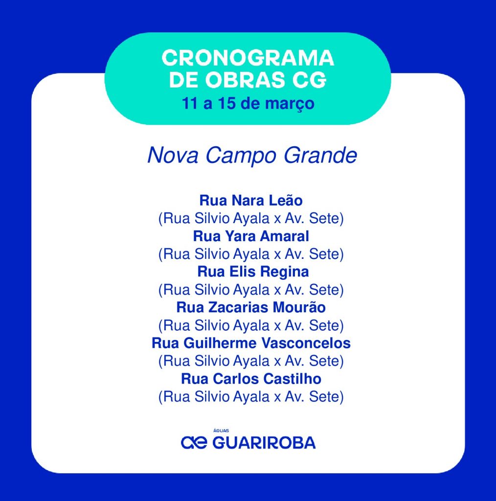 Cronograma: CG Saneada passa dos 43 km de rede de esgoto implantada