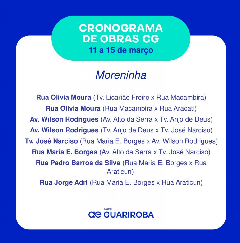 Cronograma: CG Saneada passa dos 43 km de rede de esgoto implantada