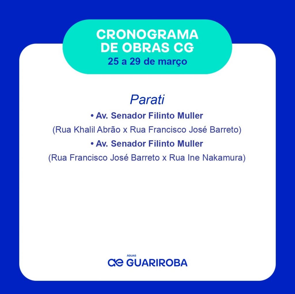 Cronograma: Obras de esgoto é sinônimo de qualidade de vida para bairros de CG